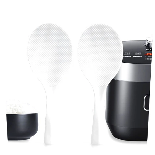FireKylin 2 Pcs Plastic Rice Paddle,Non Stick Standing Rice Spoon Scooper Spatula,Heat Resistant Rice Cooker Spoon (White)