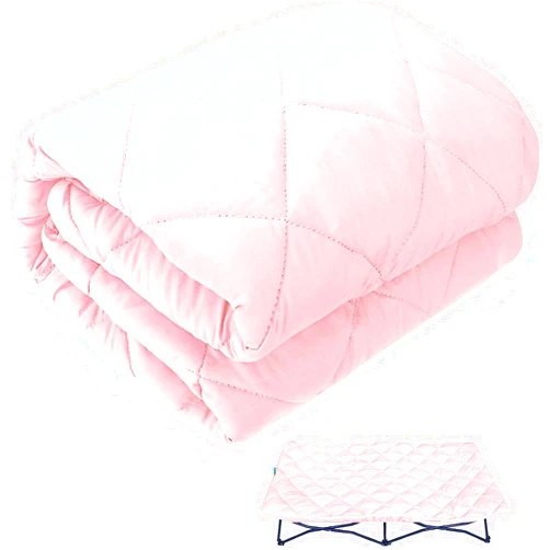 Biloban Sheet for Regalo My Cot Portable Toddler Bed, Joovy Travel Cot (Sheet Only, Bed not Included), Soft Padded Cover, Pink, 54''x28''