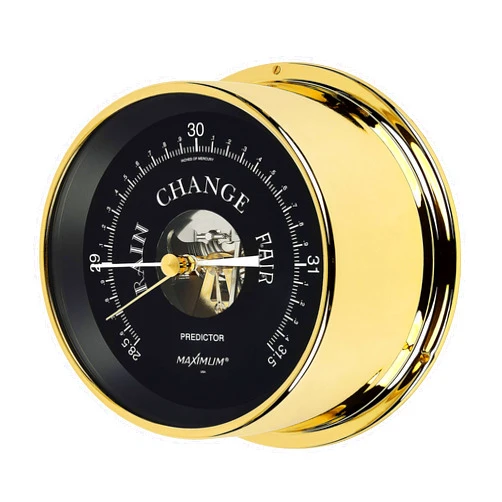 Maximum Weather Instruments Maximum Predictor Accurate Meteorological Grade Barometer – Brass Case, Black Dial