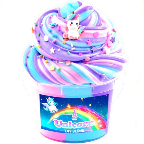 HFCHUPIN Unicorm Butter Slime kit 3 Colors,Fidget Toy,Squeezing Toys,DIY Education Art Craft Toys,Super Soft and Non Sticky,Scented,Party Favors and Birthday, in Bucket (10OZ)