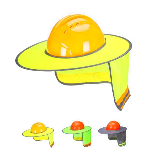UNCO- Hard Hat Sun Shield, 1 Pack, Yellow, Full & Standard Brim Mesh Sunshade High Visibility Reflective, Hard Hat Accessories