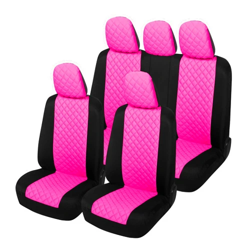 Auto Accessori Lupex A23 Universal Car Seat Covers Front and Rear (Complete Set Bicolour, Pink)