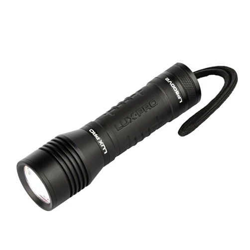 LUXPRO Bright 330 Lumen CREE LED Handheld Flashlight - Features TackGrip and Aircraft-Grade Aluminum - Pocket-Sized Camping Accessories with Wrist Lanyard - Batteries Included