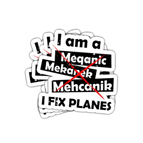 BOZENTIM 3 Pcs I Am a Mechanic I Fix Planes Sticker Funny Aircraft Aviation Quote Vinyl Decal for Engineers, Pilots, Technicians, Students, Toolbox, Hard Hat, Laptop, Car Window, Notebook, Bottle 3 Inches