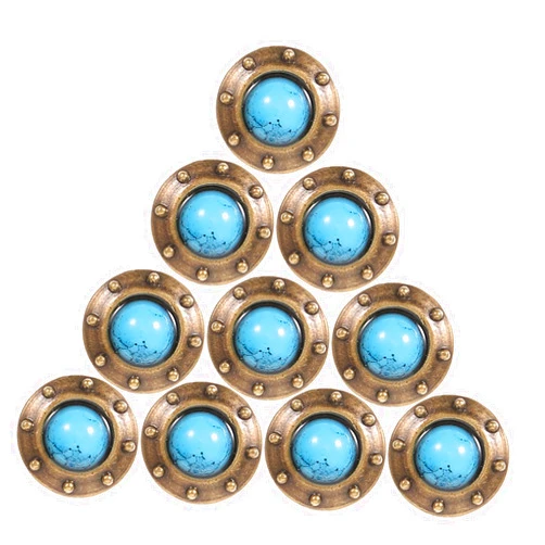 Hohopeti 10pcs Turnbuckle Suitcase Decor Coat Button Vintage Buckle Turquoise Buttons Jeans Rivet Button Jeans Button Metal Buttons Fastener Buttons Artistic DIY Button Chic Iron Shell