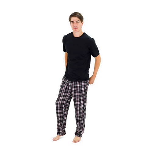 Fruit of the Loom Men's Fleece Sleep Pant and Knit Top Sleep Set