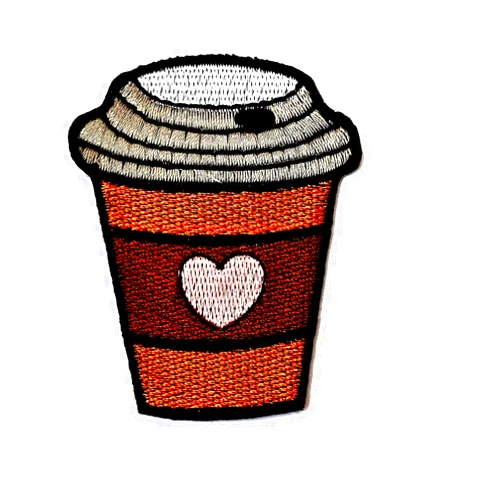 M I GENIUS CARTOON CHILD PATCHES Ice Coffee Cup Drink Cappuccino Cafe Breakfast Cartoon Children Kid Patch Clothes Bag T-Shirt Jeans Biker Badge Applique Iron on/Sew On Patch