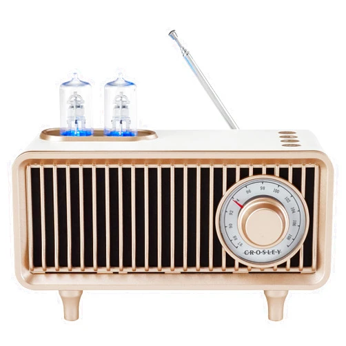 Crosley CR3043A-WS Milton Portable Rechargeable FM Radio with Bluetooth Receiver and USB Playback, White Sand