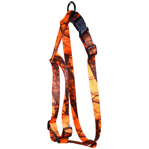 OmniPet Kwik Klip Adjustable Nylon Pet Harness, Medium, Mossy Oak Blaze Orange Camouflage