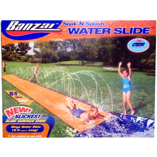Banzai Soak 'N Splash Mega Water Slide with New Slickest Slide Surface Ever!