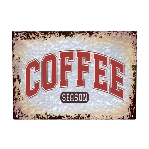 Generic Coffee Season Galvanized Metal Signs Vintage Wall Decor For Home
