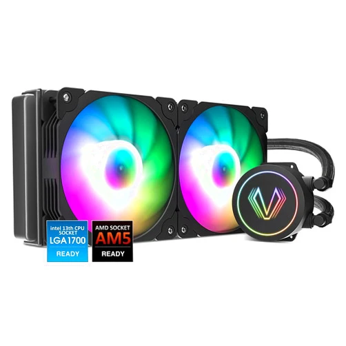Vetroo V240 Liquid CPU Cooler for Gaming Console, 240mm Addressable RGB & PWM Pump & Fans 250W TDP AIO Water Cooler w/Controller Hub for Intel LGA 1700/1200/115X AMD AM5/AM4