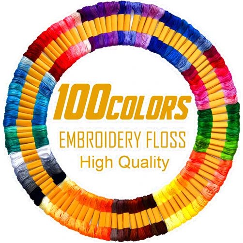 QCZKB 100 Skeins Per Pack -Embroidery Floss - Cross Stitch Threads - Friendship Bracelets Floss - Crafts Floss