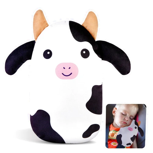 FIODAY Seatbelt Covers for Kids Car Seat Strap Pads Seat Belt Pillow Adjust Seat Belt Covers Seatbelt Cushion for Toddler Baby Boys Girls Travel Head Neck Shoulder Support,Cow