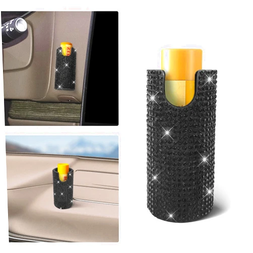 OYIXIO chapstick holder for car, Upright Lip Balm Holder - No Melt, bling car accessories for women,Suitable for Most Vehicles.(Black)