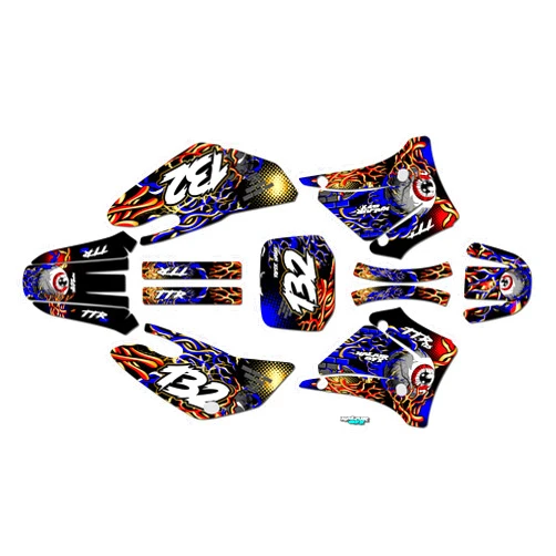 Kalair GFX Graphics Kit for Yamaha TTR125 (2000-2007) CORE Series Gold 09 Mil - Dirt pit bike motorcycle stickers, dirtbike racing automotive decal motocross accessories no-plastics