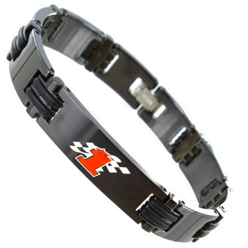 Rochet Roma Nicky Hayden Moto GP Racing #1 Stainless Steel Black Ceramic Mens Bracelet