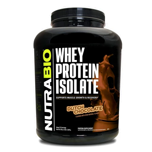 NutraBio Whey Protein Isolate Supplement – 25g of Protein Per Scoop with Complete Amino Acid Profile - Soy and Gluten Free Protein Powder - Zero Fillers and Non-GMO - Dutch Chocolate - 5 Lbs