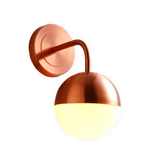 MASO HOME MS-61406 Double Lights Wall lamp, Fashion Simplicity Vintage Industrial Metal Based with Glass Material Shade of Wall lamp, Wall Sconce, Globe Shape (Single Light)
