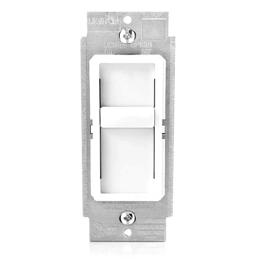 Leviton SureSlide Dimmer Switch for Dimmable LED, Halogen and Incandescent Bulbs, 6672-1LW, White