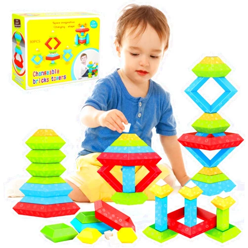 Tsomtto Montessori Toys for 1 2 3 4 5 Year Old Boys Girls Toddler 1-3 Preschool Learning Activities 30 Pcs Stacking Building Blocks STEM Stackable Educational Sensory Easter Gifts for Kids Age 1-2 2-4