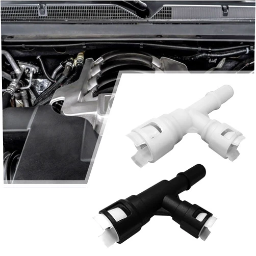 Hirificing 2PCS Car Heater Core Hose Fitting Connector #15055343 15055342 800-413 800-413CD, Heater Coolant Hose Junction Pipe Joint Compatible with Select Cadillac Chevrolet GMC(Black & White)