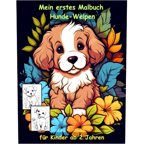 Michael Kaiser-Koch,Dorle Koch Hundewelpen -mein erstes Malbuch für Kinder ab 2 Jahren -50 wunderschöne Motive -ein Muss für alle Hunde-Liebhaber: -zum Ausmalen, Kritzeln und ... Malbuch zum Zeitvertreib (German Edition)