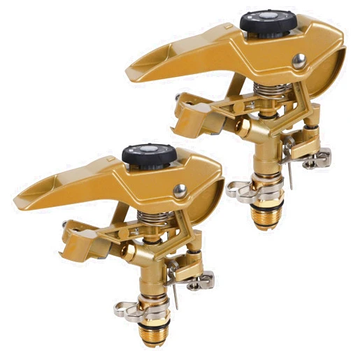 Biswing 2 Pack Impact Sprinklers, Heavy Duty Zinc Alloy Lawn Sprinkler Head with 1/2