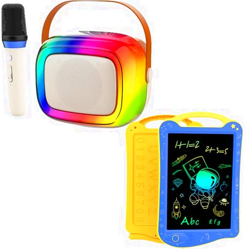 GUYUCOM LCD Drawing Pad and Karaoke Machine with Wireless Microphone for Kids