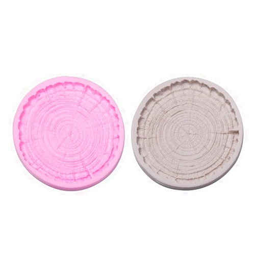 HomeSoGood 2 Pcs Tree Stump Shaped Cake Mould,Silicone Chocolate Candy Mould, Wood Bark Fondant Impression Mat Coaster Mould, Clay Tool Baking Tool