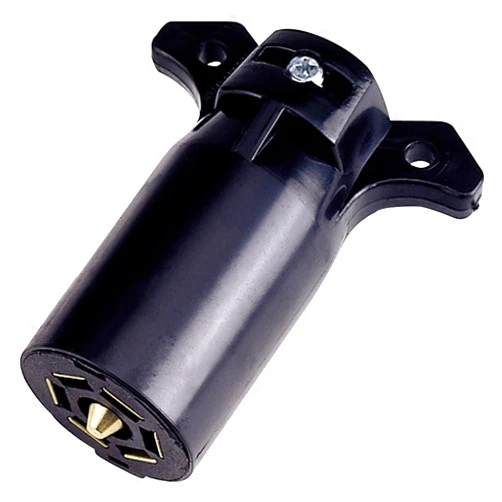 Reese Towpower 74127 Plastic 7-Way Flat Blade Trailer End Connector - Black
