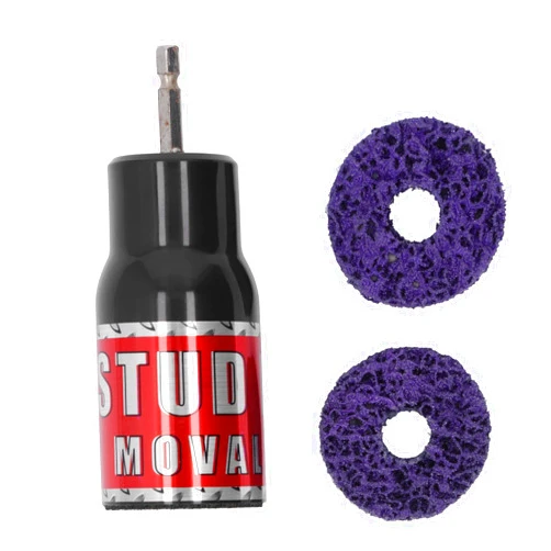 Lwuey Stud Rust Removal Tool, Wheel Stud Cleaner Metal Rescue Hub Clean Tools Effective Mode Bolts Quick Driven for 1/2in Impact Wrenches Electric Drill Cleaning Portable Tool Screws Surfaces