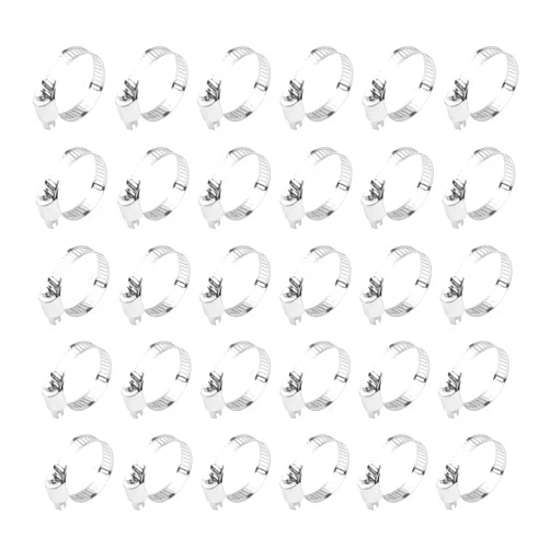 SSNNUU 30PCS Hose Clamps Stainless Steel,5/8 inch to 1 inch (16-25mm) Adjustable Fuel Line Clamp,Radiator Hose Clamps Automotive Tools for Fuel Line,Pipe,Tubing,Radiator Hose (16-25mm)