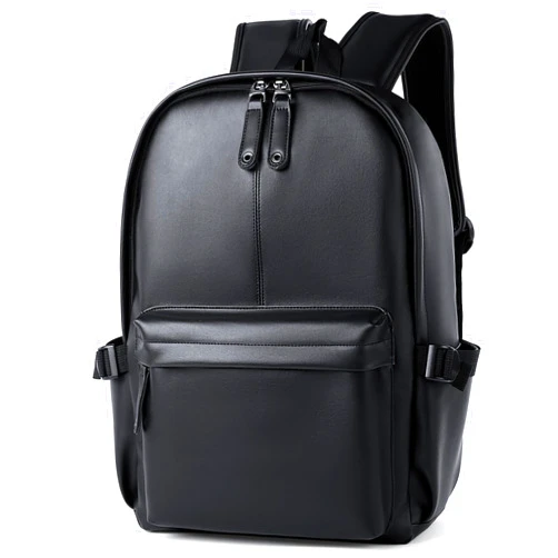 MATE ELAN Pu Leather Laptop Backack For Men Women Classic Water-Resistant Purse Airplane Travel Backpacks Work Business Bag Black