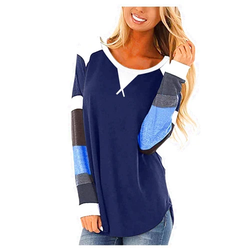Lovely Nursling Long Sleeve Shirts for Women, Women Tops Comfy Casual Twist Knot Tunic Blouse Tee T Shirts Crew Neck Shirts X-Large 31-blue