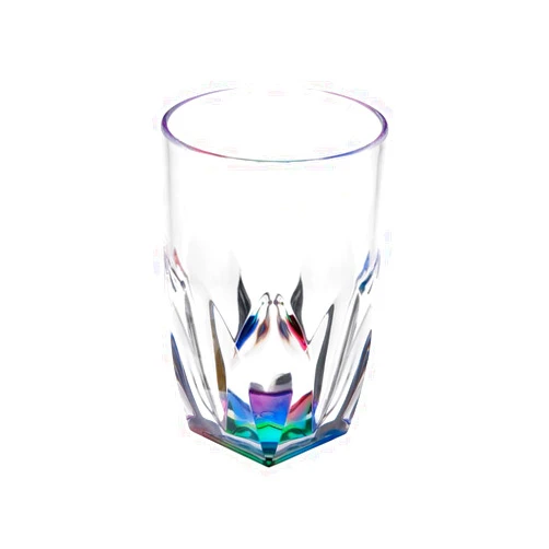LeadingWare Group LeadingWare Rainbow Diamond Acrylic Glasses Drinking Set of 4 Hi Ball (17oz), Plastic Drinking Glasses, BPA Free Cocktail Glasses, Drinkware Set, Drinking Water Glasses