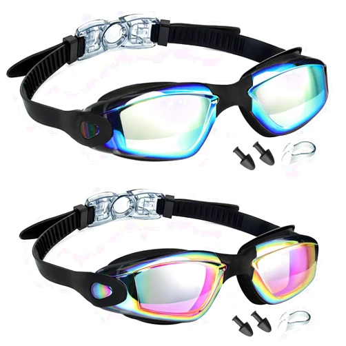 LOCONHA Swim Goggles, 2 Pack Swimming Goggles Anti Fog No Leaking For Adult Women Men Youth