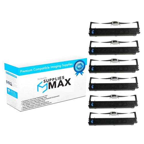 SuppliesMAX Compatible Replacement for Okidata MICROLINE 620/690/ML-620/ML-690 Black Printer Ribbons (6/PK) (44173403)