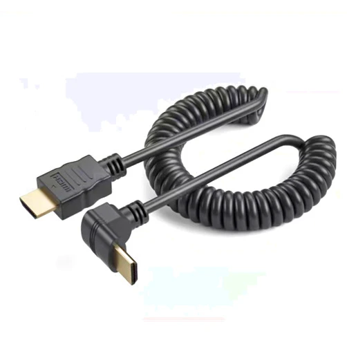 RIIPOO HDMI Coiled Cable - 6.6FT Coiled HDMI Cord Ultra HD 4K 60HZ 1080P 3D Male to Male for HDTV, Projector, Computer, Roku, Xbox, PS4/5 - Durable & Flexible Short Coiled HDMI Cable (Up)