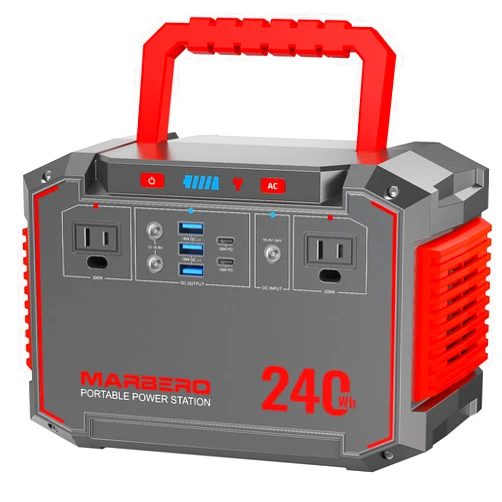 MARBERO Portable Power Station 240Wh 350W Peak Camping Portable Power Bank with AC Outlet 110V(3*USB A, 2*USB C, 2*AC,2*DC) Solar Generator for Outdoor Travel Home Emergency Hurricane