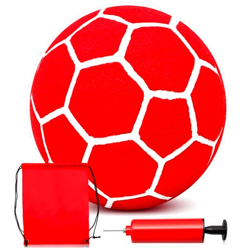 Halloscume 1 Set Size 5 Soccer Ball with Pump Storage Bag Portable Outdoor Indoor Felt Ball Soft Foam Soccer Tennis Ball for Soccer Game Soccer Training Juggling Soccer Lover Gift