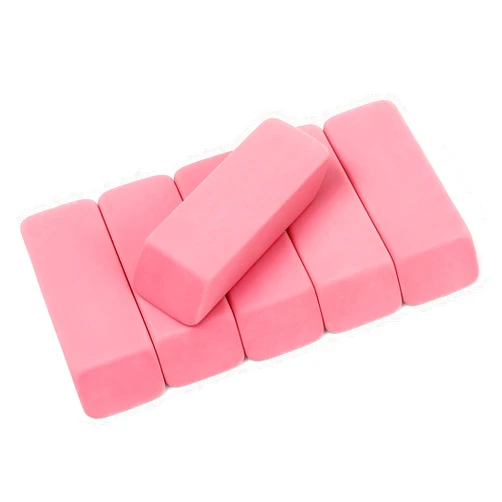Tamaki Erasers, Pink Pencil Erasers for Drawing, Artist Eraser, Large, Pack of 6