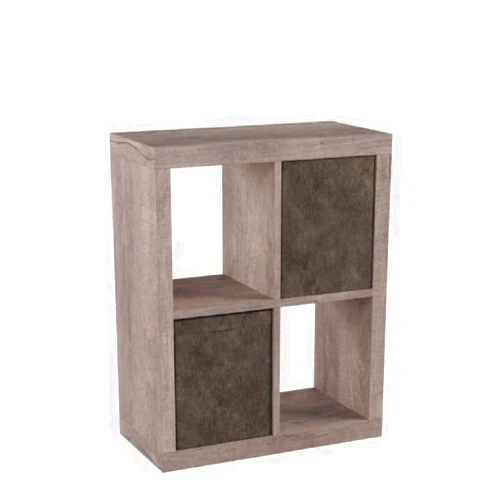 Better Homes and Gardens.. Bookshelf Square Storage Cabinet 4-Cube Organizer (Weathered) (Rustic Gray, 4-Cube)