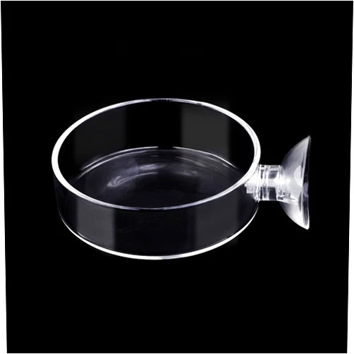 WEAVERBIRD 60mm Aquarium Shrimp Feeder Dish with Suction Glass Fish Tank Feeding Bowls Round Clear Dishes Tray