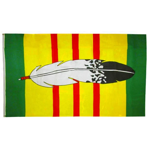 Flagman Vietnam Veteran Feather Flag 3x5 Vietnam War Veteran Eagle Feather White Feather