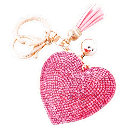 Soleebee Glitter Keychain Premium SS6 Crystal Tassel Key Chain Leather Bag Charm for Women Girls