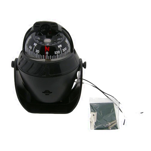 Odowalker Electronic LED Light Marine Digital Compass Suitable for Car Boat and Truck Black White