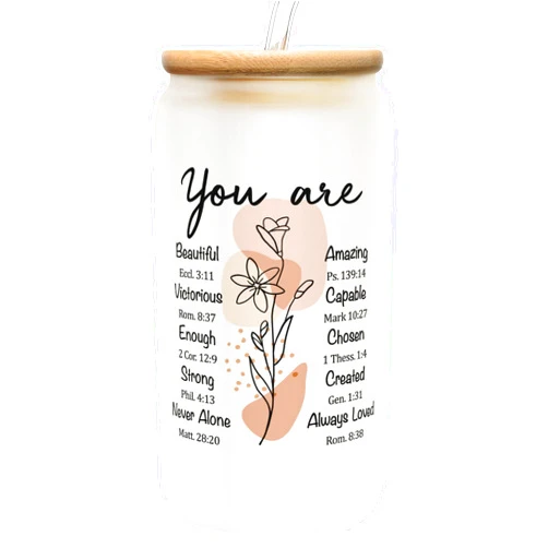 NADELEINE Christian Gifts for Women - Religious Gifts for Women, Inspirational Gifts - Valentine Gifts for Women Friends, Birthday Gifts for Women Ladies - Spiritual Gifts Women - Jesus Gifts - 16 Oz Can Glass