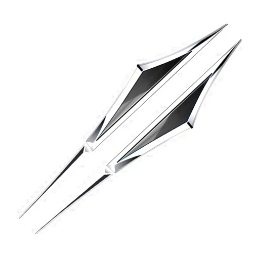 SAMYARD Pair 3D Metal Car Accessory Side Doors Blade Car Stickers Car Fender Side Wing Emblem Badge Zinc Alloy Sticker (Silver Black)