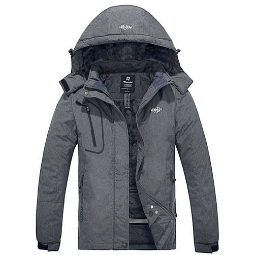 wantdo Women's Mountain Waterproof Ski Jacket Windproof Rain Jacket Winter Warm Hooded Coat